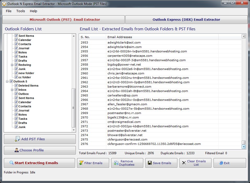 Outlook N Express Email Extractor
